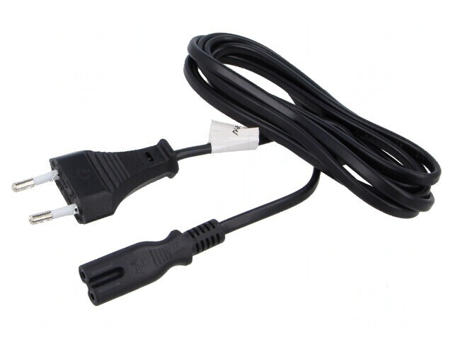 Cablu CEE 7/16 (C) mufă IEC C7 mamă PVC 1,8m negru