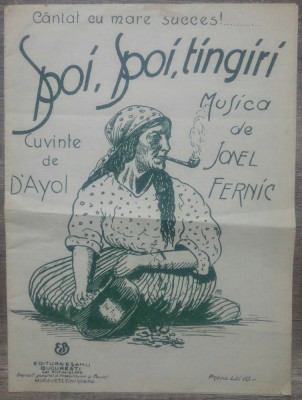 Spoi, spoi tingiri// partitura ce reclama coruptia din epoca foto