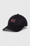 HUGO șapcă de baseball din bumbac culoarea negru, cu imprimeu 50496409