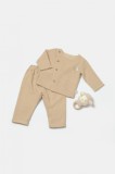 Cumpara ieftin Set bluza cu nasturi si pantaloni , Winter muselin, 100% bumbac - Apricot, BabyCosy (Marime: 3-6 Luni)