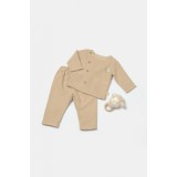 Set bluza cu nasturi si pantaloni , Winter muselin- Apricot, BabyCosy (Marime: 6-9 luni)
