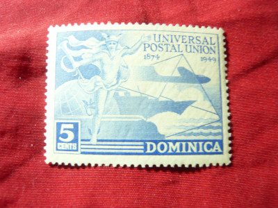 Timbru Dominica colonie britanica 1949 UPU foto