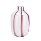 Cumpara ieftin Vaza flori sticla alba rosie 16,5 x 26 cm