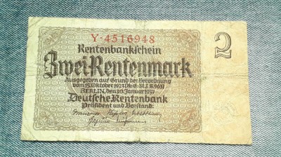 2 RentenMark 1937 Germania / marci / renten mark / seria 4516948 foto