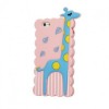 Husa Silicon 3D Giraffe Roz Samsung Galaxy A3 2017 A320, Protectie Telefon