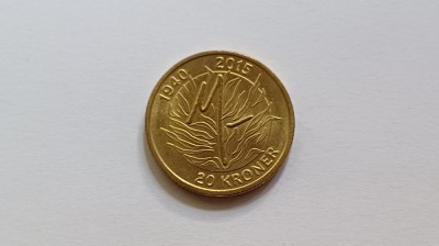 Danemarca-20 KRONER-Coroane 2015-A 75-a aniversare - Nașterea Reginei Margareta a II-a foto