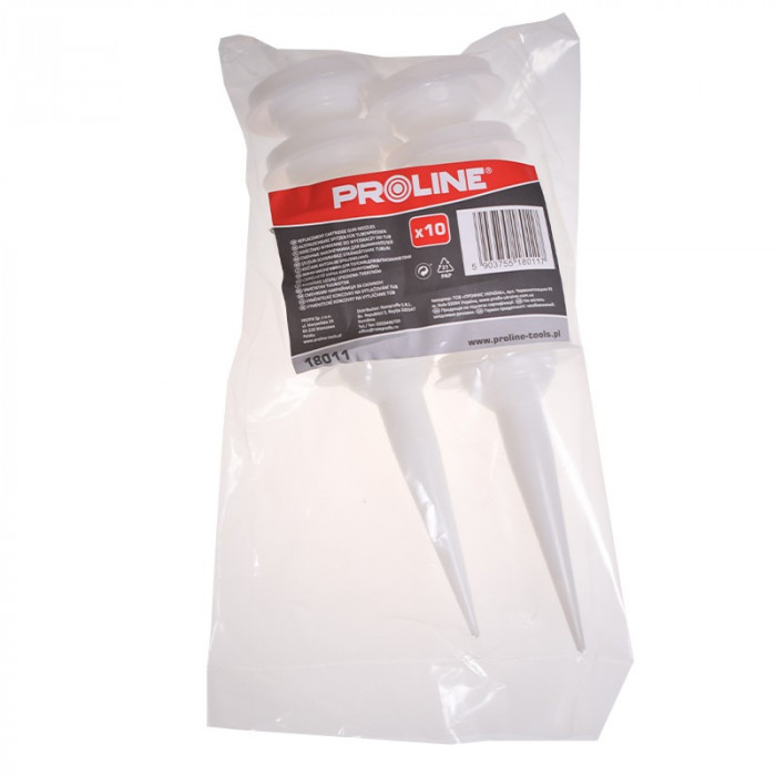 Duza pentru pistol cu tub silicon Proline, plastic, 10 bucati