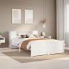 VidaXL Pat cu bibliotecă fără saltea, alb, 150x200 cm, lemn masiv pin 3322440