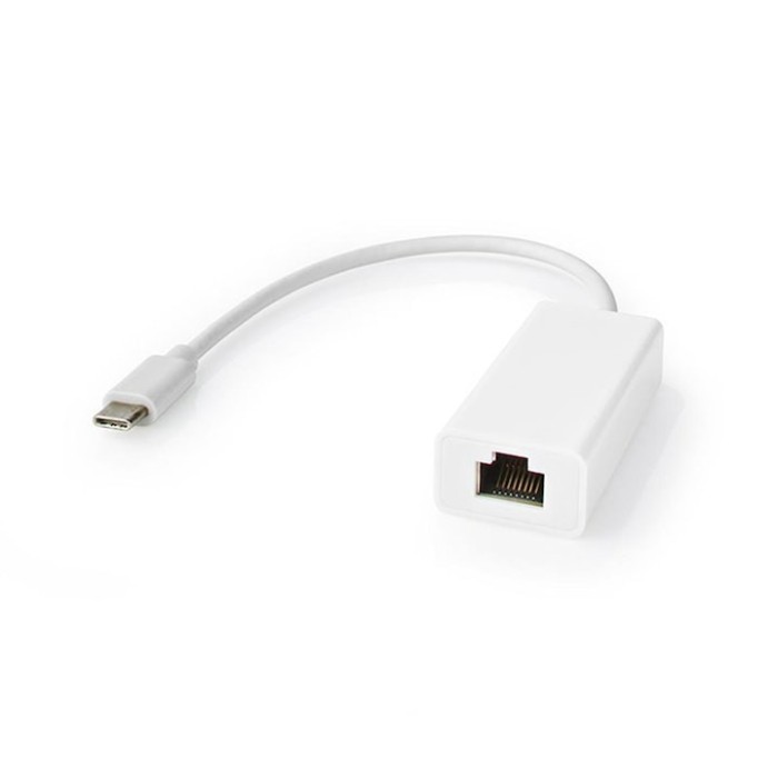 Adaptor USB NEDIS, USB-C la RJ45, 1Gbps, 0.2m, Alb