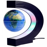 Glob Pamantesc Plutitor Magnetic Hessa cu Suport Tip C, Rotire 360 Grade, Decor Birou, Educatie, 17 cm Inaltime