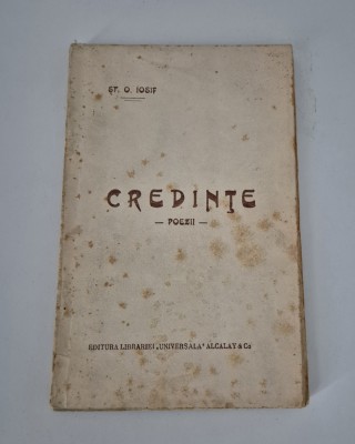 Carte veche St O Iosif Credinte Poezii foto