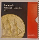 Denmark, Danemarca, Set monede 2007, 7 monede 1 jeton,