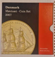 Denmark, Danemarca, Set monede 2007, 7 monede 1 jeton,