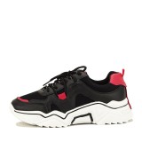 Cumpara ieftin Sneakers negru cu rosu Ioana M2