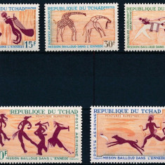 CHAD 1967, ROCK PAINTINGS - SERIE COMPLETĂ MNH