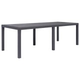 Cumpara ieftin Masă de grădină, maro, 220x90x72 cm , plastic, aspect ratan