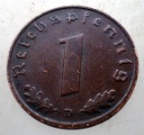B.014 GERMANIA 1 REICHSPFENNIG 1937 D, Europa, Bronz