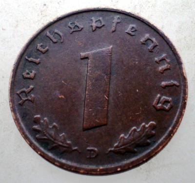 B.014 GERMANIA 1 REICHSPFENNIG 1937 D foto