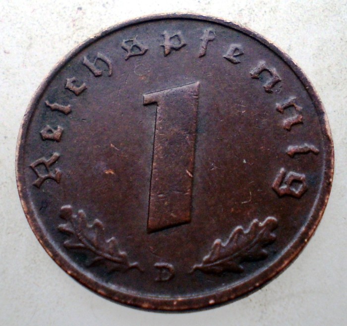 B.014 GERMANIA 1 REICHSPFENNIG 1937 D