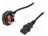 Cablu alimentare AC, 1.8m, 3 fire, culoare negru, BS 1363 (G) mufa, IEC C13 mama, ASSMANN - AK-440107-018-S