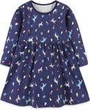 Rochie pentru fetite Balipig, bumbac, albastru inchis, 2-3 ani