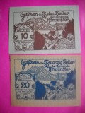 HOPCT BANCNOTA NOTGELD NR 41 ALTMUNSTER - SET 2 BUC -10 SI 20 HELLER 1920 -AUSTRIA-UNC