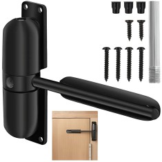 Amortizor Usa, Inchidere Automata Reglabila, Silentios, Design Modern, Usor de Montat, Interior/Exterior, Pana la 60 kg, Kit Inclus, Negru