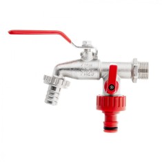 Set robinet IBC 1 / 2&quot; cu 2 filete exterioare 3 / 4&quot;, iesire furtun 1 / 2&quot; si cupla pentru furtun, Geko G70190