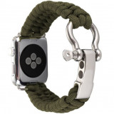 Cumpara ieftin Curea iUni compatibila cu Apple Watch 1/2/3/4/5/6/7, 40mm, Elastic Paracord, Rugged Nylon Rope, Green