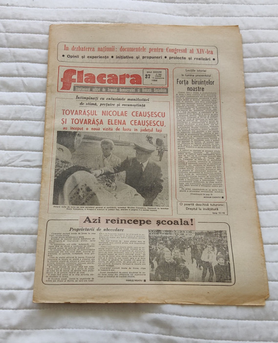 Ziarul FLACĂRA (13 septembrie 1989) Nr. 37