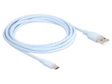 Cablu USB 2.0 A la C, 2,5m, aurit, 3A, albastru - DELOCK
