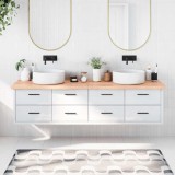 vidaXL Blat de baie, maro deschis, 200x60x(2-4) cm, lemn masiv tratat 3156175