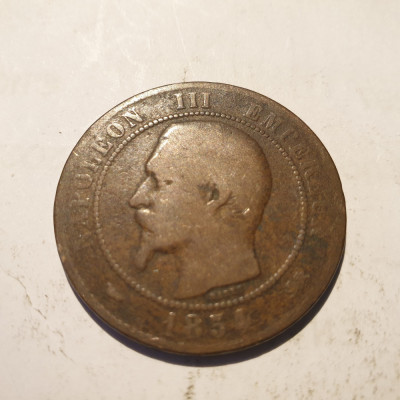 Franta 10 centimes 1854 D Napoleon III foto