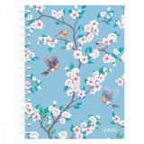 CAIET A5 100F SPIRALA PATRATELE COPERTA TARE LADYLIKE BIRDS, Herlitz
