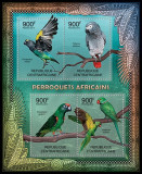 AFRICA CENTRALA 2012 - Papagali / set complet MNH - colita+bloc (2 img), Nestampilat