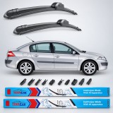 Cumpara ieftin Ștergătoare Teamcar Set Față 600mm/450mm pentru Renault Megane II Sedan (2002-2005), Prindere Bayonet, Cauciuc Natural