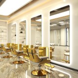 Consola de coafură consola de frizerie consola de cosmetică oglindă LED cu ramă de aluminiu 170x70 PRO