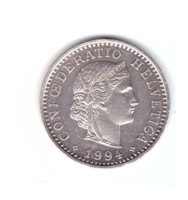 Mondea Elvetia 20 rappen 1994, stare foarte buna, curata