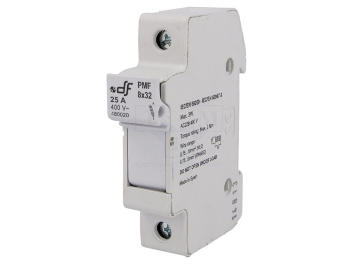 Clemă siguranțe 8x31mm 25A 400V