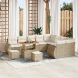 Set canapea grădină vidaXL 12 Piese cu Perne Bej Ratan Acacia