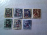 Serie mica Ungaria 1945 - supratipar Felszabadulas si val. noua , 8 valori , 2val. sarniera