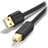 CABLU USB Ugreen pt. imprimanta, &amp;quot;US135&amp;quot; USB 2.0 (T) la USB 2.0 Type-B (T), 3m, conectori auriti, negru, 10351