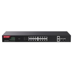 Switch 16 porturi Gigabit PoE, 2 x RJ45 Gigabit Uplink, 2 x SFP Gigabit, 1U - IP-COM G1120P-16-250W