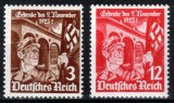 Germania Reich 1935, Mi #598-599, a 12-a aniversare a Puciului lui Hitler din Munchen, MNH! Cota 16 &euro;!