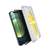 Set 2 folii sticla securizata cu sistem de montare usor si rapid full cover 3d privacy flippy compatibila cu apple iphone 12 pro max