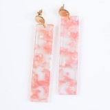 Cercei roz lungi dreptunghiulari