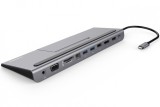 Docking station USB-C MST la HDMI/VGA/2 x USB 3.0/ slot SD / PD 100W (20V 5A) cu suport pentru smartphone, KU31DOCK13, Oem