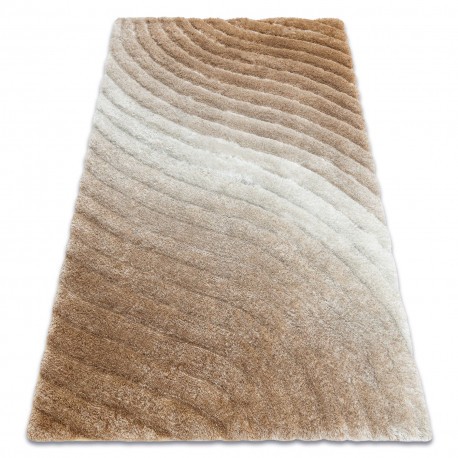 Covor FLIM 006-B5 modern shaggy, Valuri - structural bej, 120x160 cm