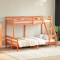 vidaXL Pat supraetajat 80x200/120x200 cm maro ceruit lemn masiv de pin