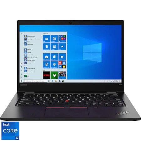 Laptop ultraportabil Lenovo ThinkPad L13 Gen2 cu procesor Intel Core i7-1165G7, 13.3&quot;, HD, 16GB, 256GB SSD, Intel Iris Xe Graphics, Windows 10 Pro, Bl